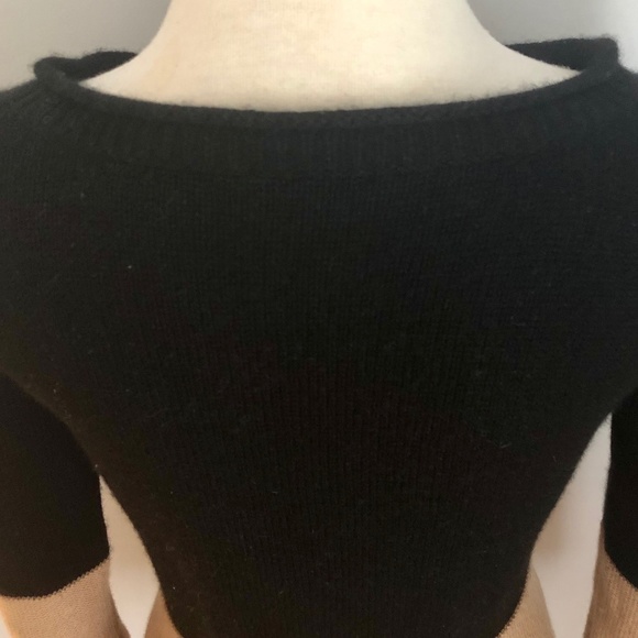 Tan/Black Cashmere-Blend T. Babaton 'Gene' Sweater - Picture 8 of 13